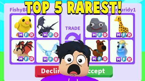 I Traded My Top 5 Rarest Adopt Me Pets Youtube