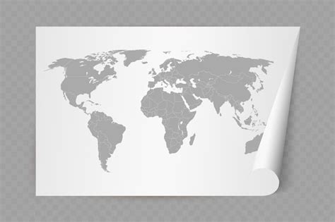 Premium Vector Detailed World Map With Borders Of States On White