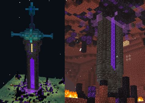 The netherite sword is the most powerful sword in minecraft. Just a Nether Portal Sword design, any thought ...