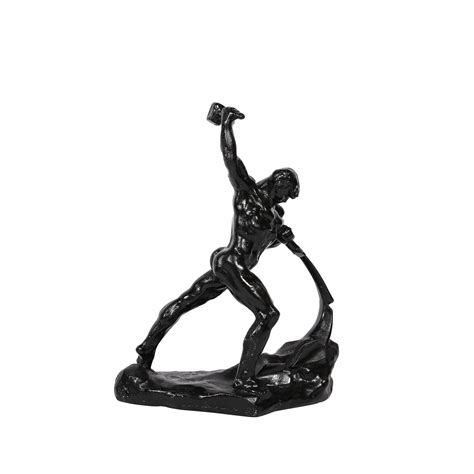 Modernist 20th Century Soviet Russian Nude Male Sculpture In Blackened Bronze — High Style Deco