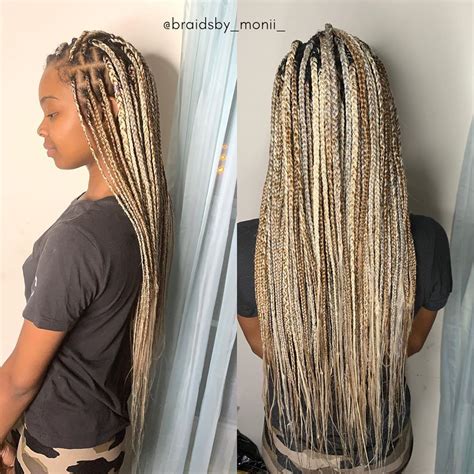 blonde jumbo knotless box braids this only took me 3 hours from start to finish