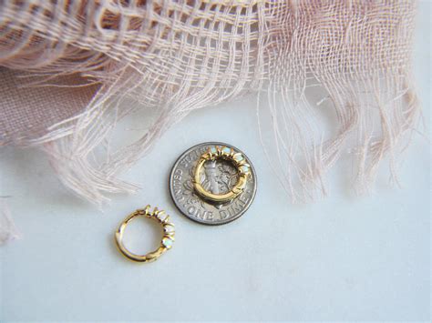 Tiny Opal Hoop Earrings Gold Hoop Earrings Opal Jewelry Etsy