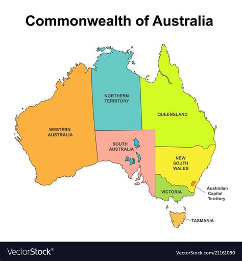 Map Of Australia With Internal Regional Boundaries