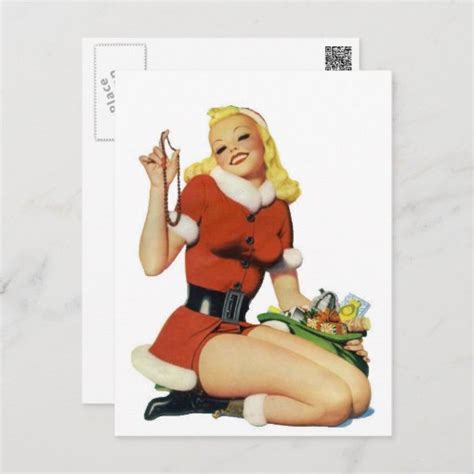 Christmas Pinup Holiday Postcard Zazzle