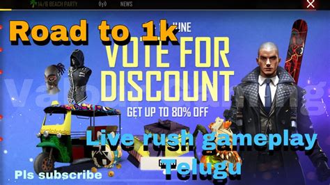 Garena free fire players india. Free fire live Telugu // live rush game play// valour ...