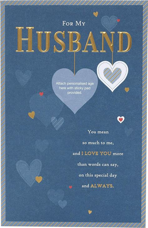 Personalised Husband Birthday Card Birthday Card For Him Personalised Age Option Choose