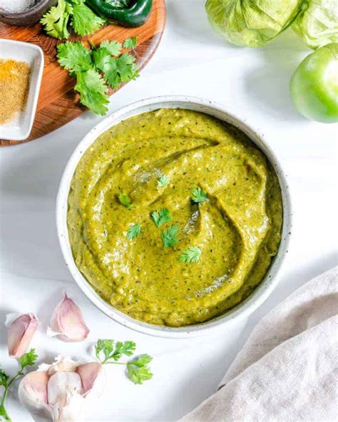 Creamy Tomatillo Avocado Salsa Verde Plant Based On A Budget