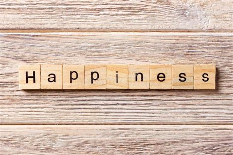 Happiness Word Written On Wood Block Happiness Text On Table Concept