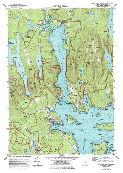 Southwest Harbor Topographic Map 124000 Scale Maine