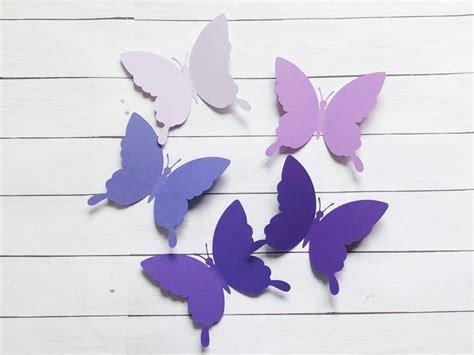 Purple Paper Butterfly Cutouts Purple Butterflies Cutouts Etsy