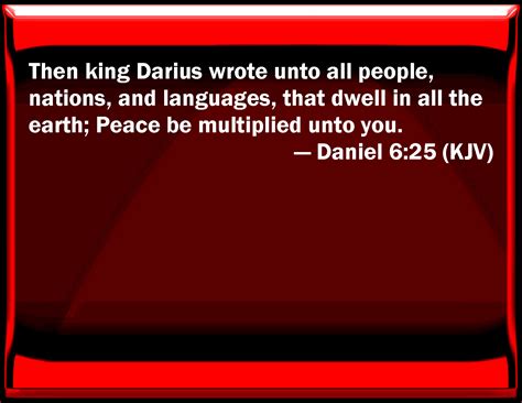 Daniel 625 Then King Darius Wrote To All People Nations And