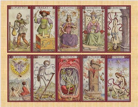 Vintage Ancient Tarot Cards