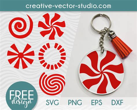 Free Christmas Candy Keychain SVG - Creative Vector Studio