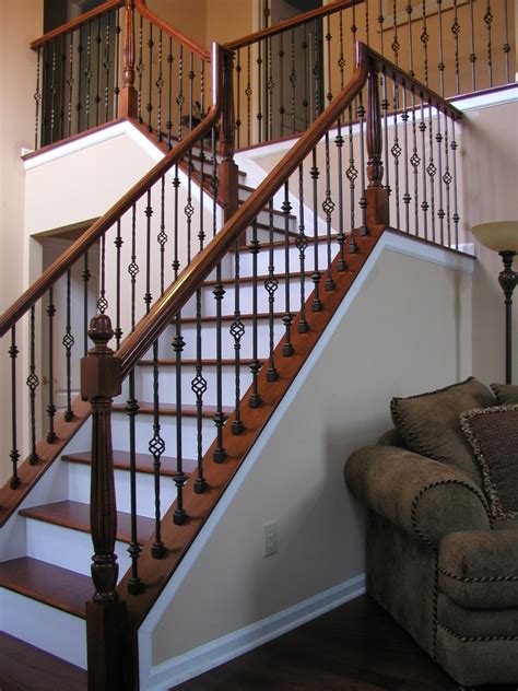 Iron Balusters Wood Handrail And Treads In Haddon Twp New Jersey Iron
