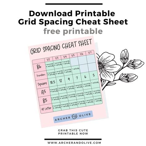 Bullet Journal Grid Spacing Guides For All Notebook Sizes Archer And Olive