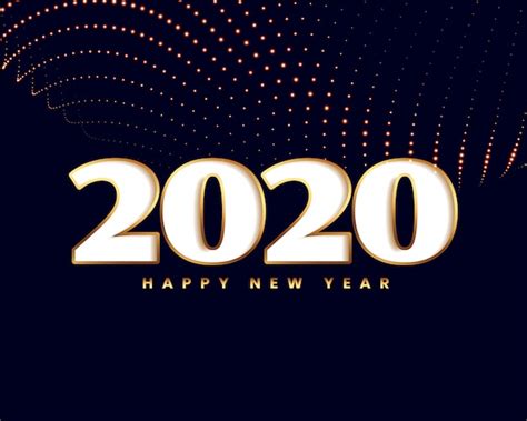 Elegantes Neues Jahr 2020 Mit Goldener Partikelwelle Kostenlose Vektor