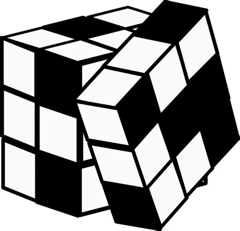 Rubix Cube In Black And White Png Image Purepng Free Transparent