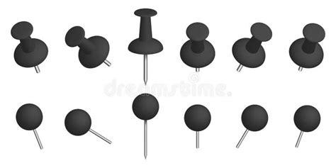 Push Pins Thumbtacks Stock Vector Illustration Of Pushpin 246744623