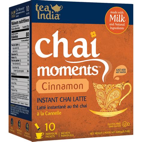 Tea India Chai Moments Instant Chai Cinnamon 10 Sachets 230 G 81 Oz