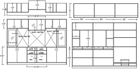 Office Furniture Cabinet And Cupboard Elevation Cad Drawing Details Dwg