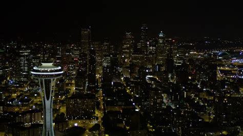 5k Stock Footage Aerial Video Of A View Of Downtown Seattle Skyscrapers
