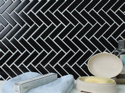 Project How To Design Herringbone Mosaic Tile Accent Wall In Office