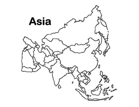 Asia With Countries Colouring Pages Asia Map World Map Coloring Page