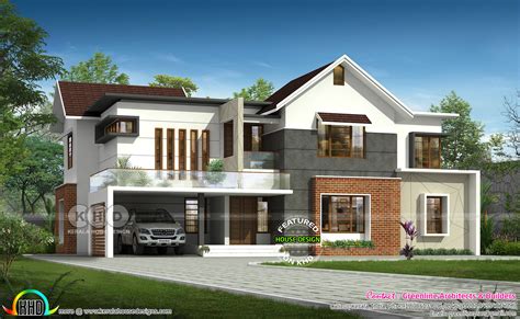 4 Bedroom Mixed Roof 3400 Square Feet Home Kerala Home Design And