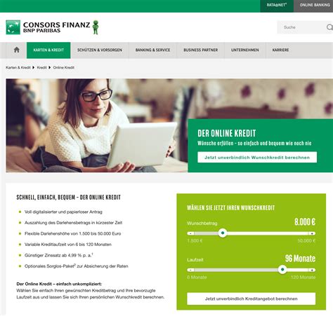 Wenn von einem kredit die rede ist, handelt es sich in den meisten fällen um einen ratenkredit. Consors Finanz Kredit (früher Von Essen Bank ...