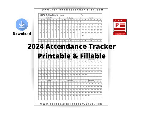 Free Printable 2024 Employee Attendance Calendar Printable Calendar 2024