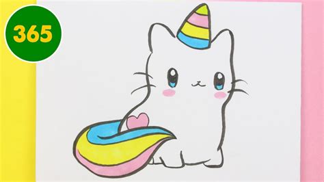 Comment dessiner un nuage licorne kawaii dessin kawaii 1001 idées faciles pour faire un dessin. dessin à imprimer: Dessin Chat Licorne A Imprimer