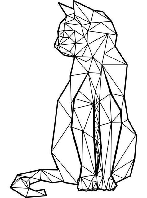 Our animals in this set include a cat and a dog. Nice coloring pages: geometric shapes on Kids-n-Fun in 2019 | Geometric cat, Geometric shapes ...