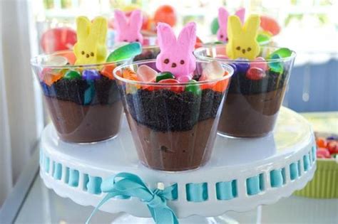 Beat pudding mixes and milk in large bowl with whisk 2 min. Make your own special Peep treats with a DIY Dirt Pudding Bar! | Easter snacks, Easter deserts ...