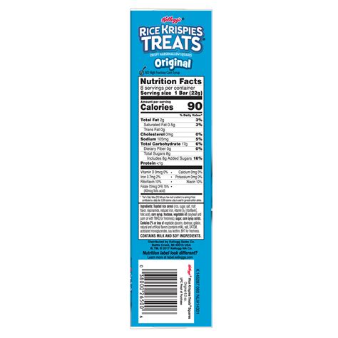 Rice Krispies Nutrition Facts Label Label Ideas
