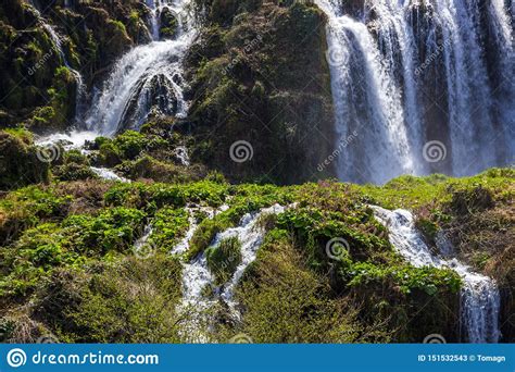 Marmore Waterfalls And Swift River In Umbria Stock Image Image Of