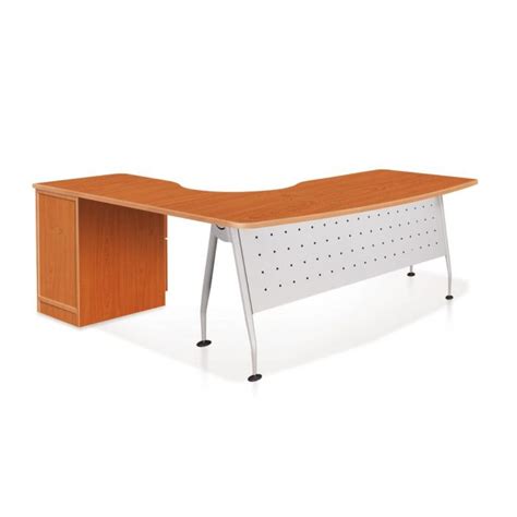 Executive L Shaped Table With Modesty Panel 21f Fixed Pedestal