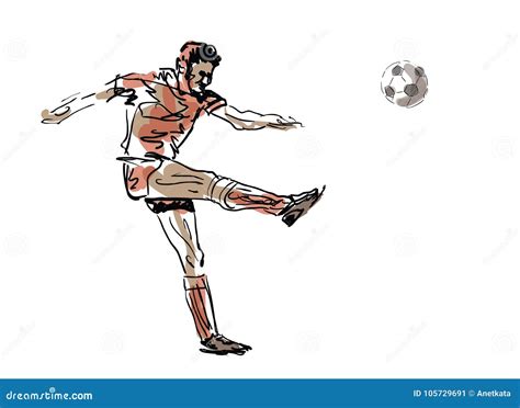 Sketched Football Player Stock Vector Illustration Of Health 105729691