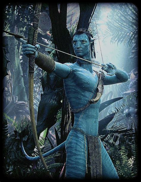 A Man Dressed In Blue Is Holding A Bow And Arrow