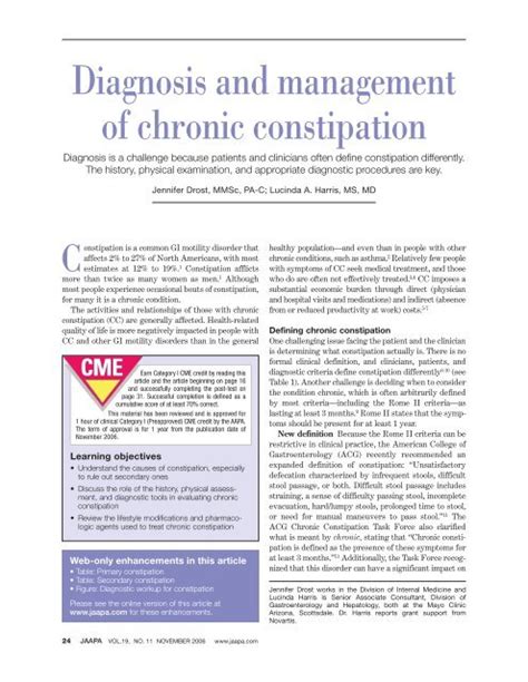 Diagnosis And Management Of Chronic Constipation Haymarket