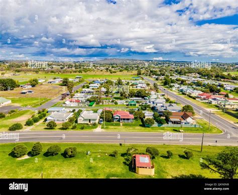 An Aerial View Of Inverell Town In New South Wales Australia Stock