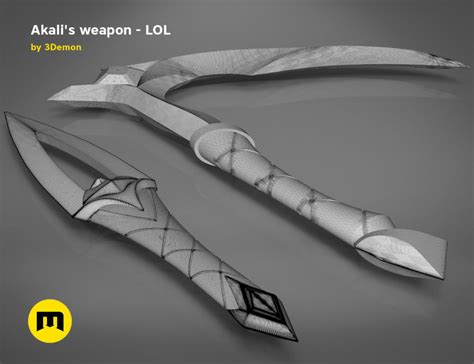 Kda Akalis Weapons League Of Legends 3demon 3d Print Models Download
