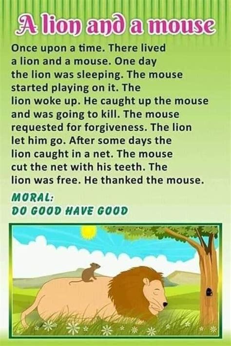 Today I Tell You A Story My Story Is On A Lion And A Mouse 99a