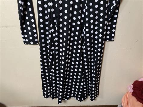 Socialite Dress Womans Small Black White Polka Dot A Gem