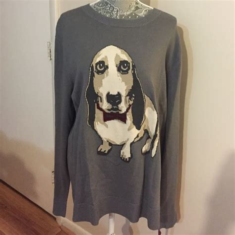 Merona Gray Basset Hound Sweater Size Xl Sweaters Sweater Sizes