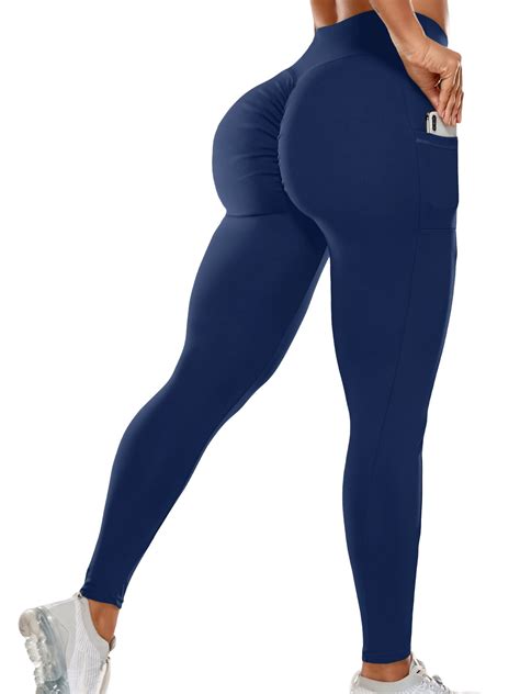 Qric Yoga Pants For Women High Waisted Tummy Control Ruched Booty