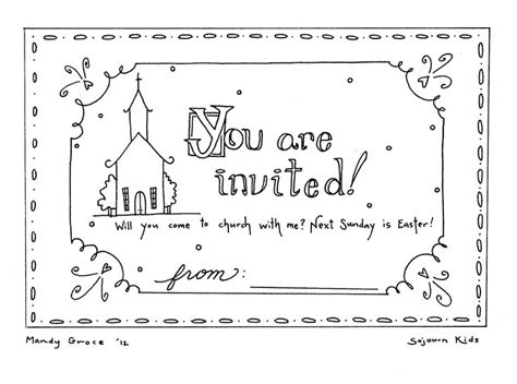 Easter Sunday Invitation Coloring Pages Easter Invitations Easter