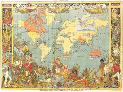 British Empire In 1886 Walter Crane Illustrated Map Map Art
