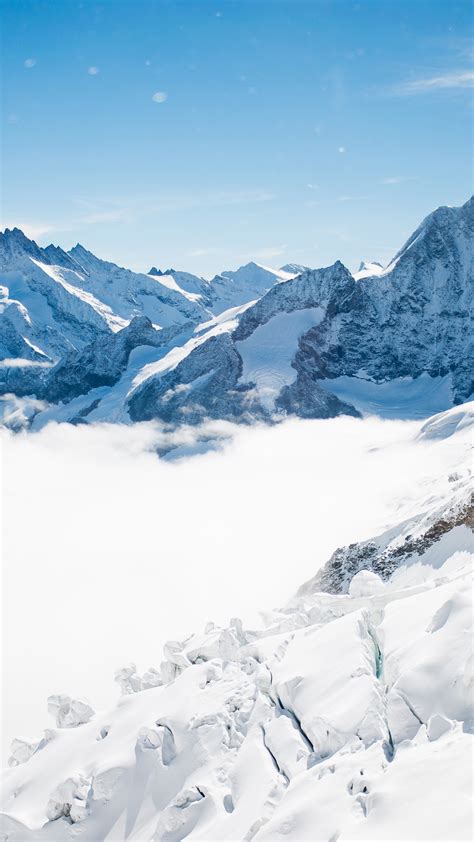Wallpaper Bernese Alps Mountain Switzerland Snow