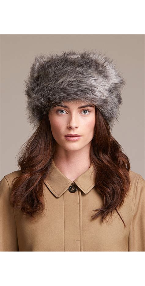 Helen Moore Pillbox Faux Fur Hat In Lady Grey