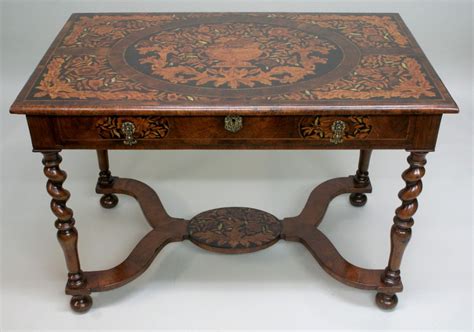A William And Mary Marquetry Stretcher Table William And Mary Period